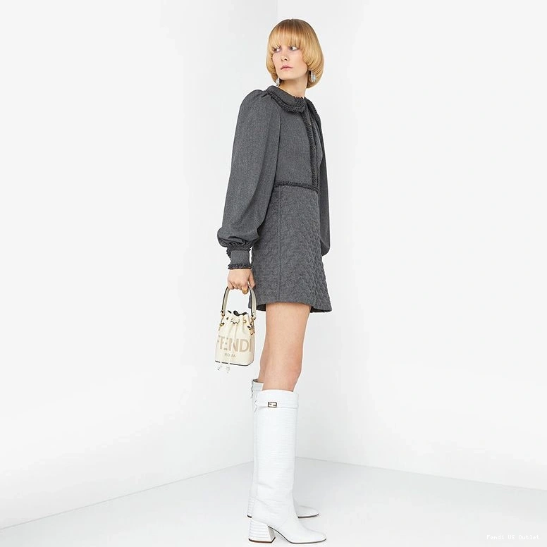 Cheap HOT Calf Bag ROMA Leather In Mon Tresor Bucket Logo Fendi White Mini 0813
